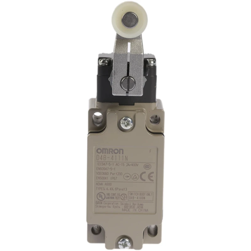 Omron D4B-N Series Roller Lever Interlock Switch, 1 NO/1 NC Contact Configuration, IP67 Metal Housing, 4A Switching Current, 