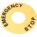 Omron Push Button Legend Plate for Use with A22E E-Stop, Yellow, 60mm Diameter A22Z-3466-1