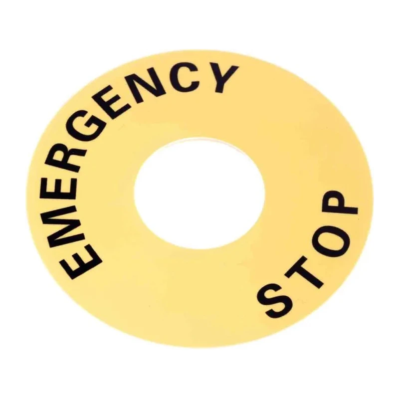 Omron Push Button Legend Plate for Use with A22E E-Stop, Yellow, 60mm Diameter A22Z-3466-1