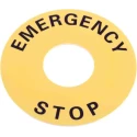 Omron Push Button Legend Plate for Use with A22E E-Stop, Yellow, 60mm Diameter A22Z-3466-1