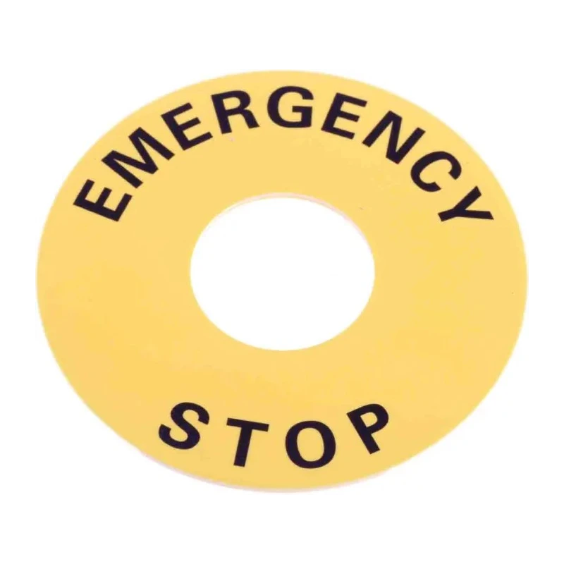 Omron Push Button Legend Plate for Use with A22E E-Stop, Yellow, 60mm Diameter A22Z-3466-1