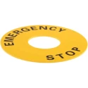 Omron Push Button Legend Plate for Use with A22E E-Stop, Yellow, 60mm Diameter A22Z-3466-1