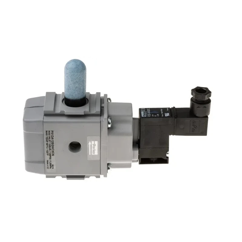 Parker Pilot/Spring Pneumatic Dump Valve 24V DC 1/4 in NPT BSPP 3-Port Aluminium Body P31DA12SGNC2CN
