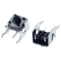 Alps Alpine Black Tactile Switch Stem 3.85 mm SPST 50mA 250V AC 12V DC Through Hole SKHHLMA010