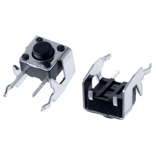 Alps Alpine Black Tactile Switch Stem 3.85 mm SPST 50mA 250V AC 12V DC Through Hole SKHHLMA010