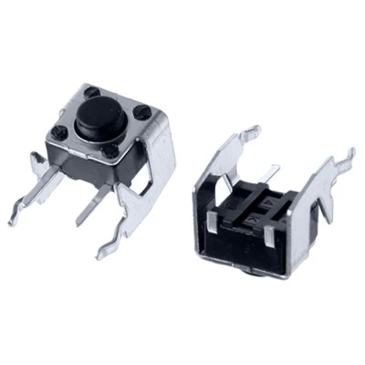 Alps Alpine Black Tactile Switch Stem 3.85 mm SPST 50mA 250V AC 12V DC Through Hole SKHHLMA010