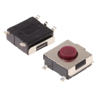 Alps Alpine Red Tactile Switch Stem 3.1 mm SPST 50mA 12 V dc Surface Mount SKHMQME010