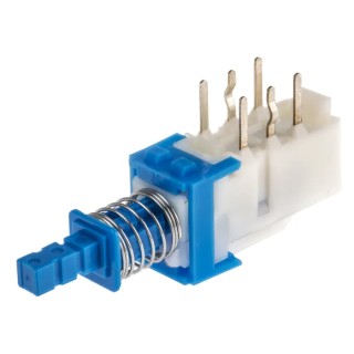 Alps Alpine Push Button Switch, Latching, PCB Mount, DPDT 500 V AC, Through Hole Terminal SPUN191600