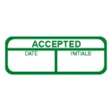 RS PRO Adhesive Pre-Printed Green Label ACCEPTED 40mm x 15mm 120 Per Pack 758-7920