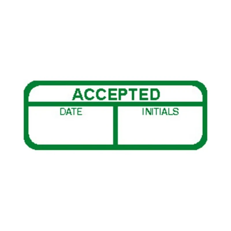 RS PRO Adhesive Pre-Printed Green Label ACCEPTED 40mm x 15mm 120 Per Pack 758-7920