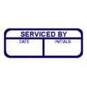 RS PRO Pre-Printed Adhesive Label SERVICED BY Blue Text on White Background 40mm x 15mm Pack of 120 758-7942