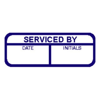 RS PRO Pre-Printed Adhesive Label SERVICED BY Blue Text on White Background 40mm x 15mm Pack of 120 758-7942