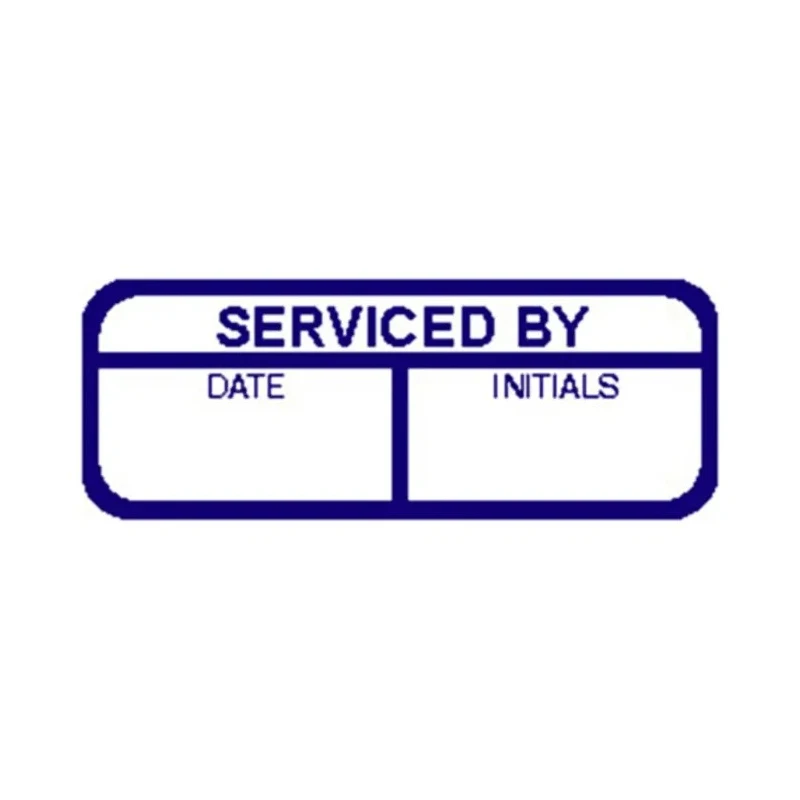 RS PRO Pre-Printed Adhesive Label SERVICED BY Blue Text on White Background 40mm x 15mm Pack of 120 758-7942