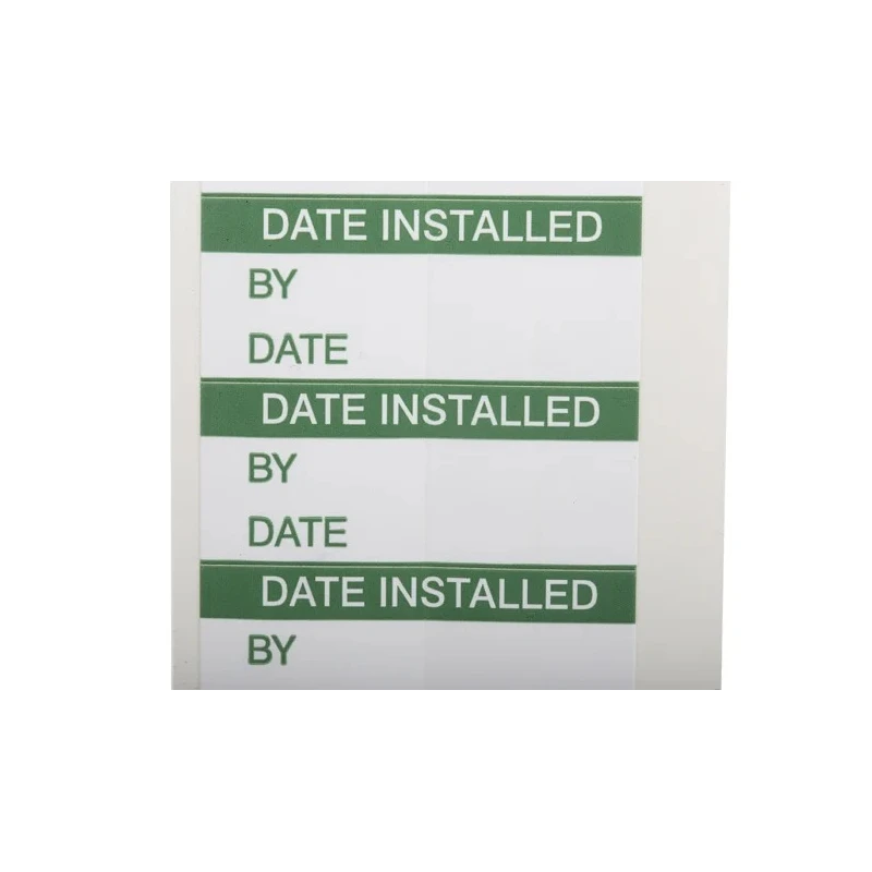 RS PRO Pre-Printed Adhesive Label Date Installed Vinyl Cloth 38mm x 15mm 140 Per Pack 758-7949