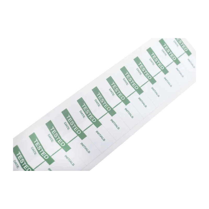 RS PRO Pre-Printed Adhesive Label Green Text on White Vinyl Cloth Strong Acrylic Adhesive 38mm x 15mm 140 Per Pack 758-8018