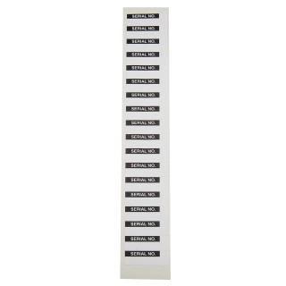 RS PRO Adhesive Pre-Printed Vinyl Cloth Label Serial No. 38 mm x 15 mm 180 Per Pack 758-8002