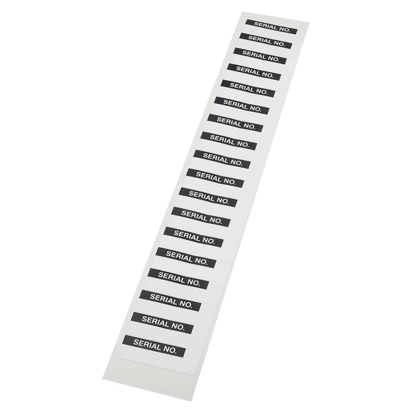 RS PRO Adhesive Pre-Printed Vinyl Cloth Label Serial No. 38 mm x 15 mm 180 Per Pack 758-8002