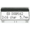 Display Visions LCD Monochrome Alphanumeric LED LCD Display Module, 2 x 16 Characters, White on Black, EA DOGM162W-A
