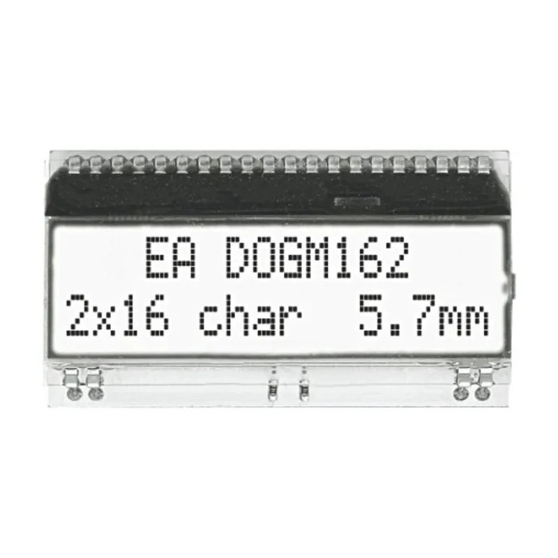 Display Visions LCD Monochrome Alphanumeric LED LCD Display Module, 2 x 16 Characters, White on Black, EA DOGM162W-A