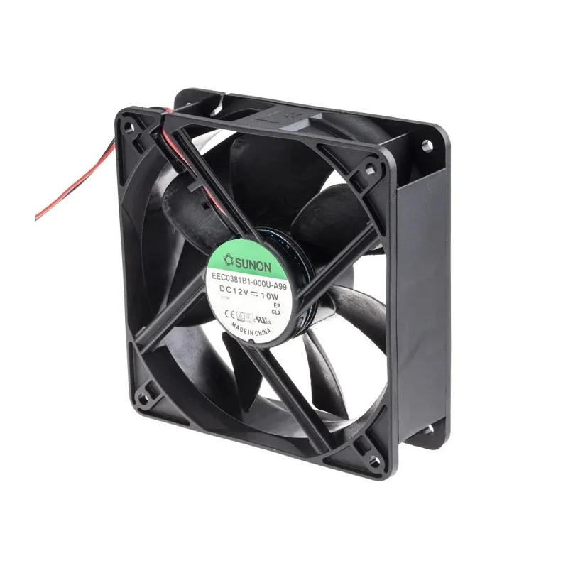 Sunon EE Series Ball Bearing MagLev DC Axial Fan 12V DC 10W 235 m³/h Air Flow 120 mm Frame EEC0381B1-000U-A99