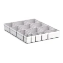 Bott Plastic Storage Bin Divider, Grey, 650 mm x 525 mm x 100 mm 43020754