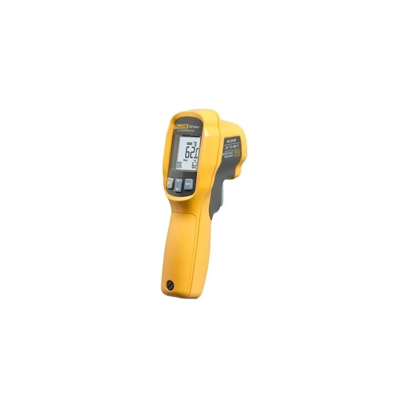 Fluke Infrared Thermometer, -30 °C to +500 °C, ±1.5 °C Accuracy, Adjustable Emissivity, 10:1 D:S Ratio, Battery FLUKE-62 MAX