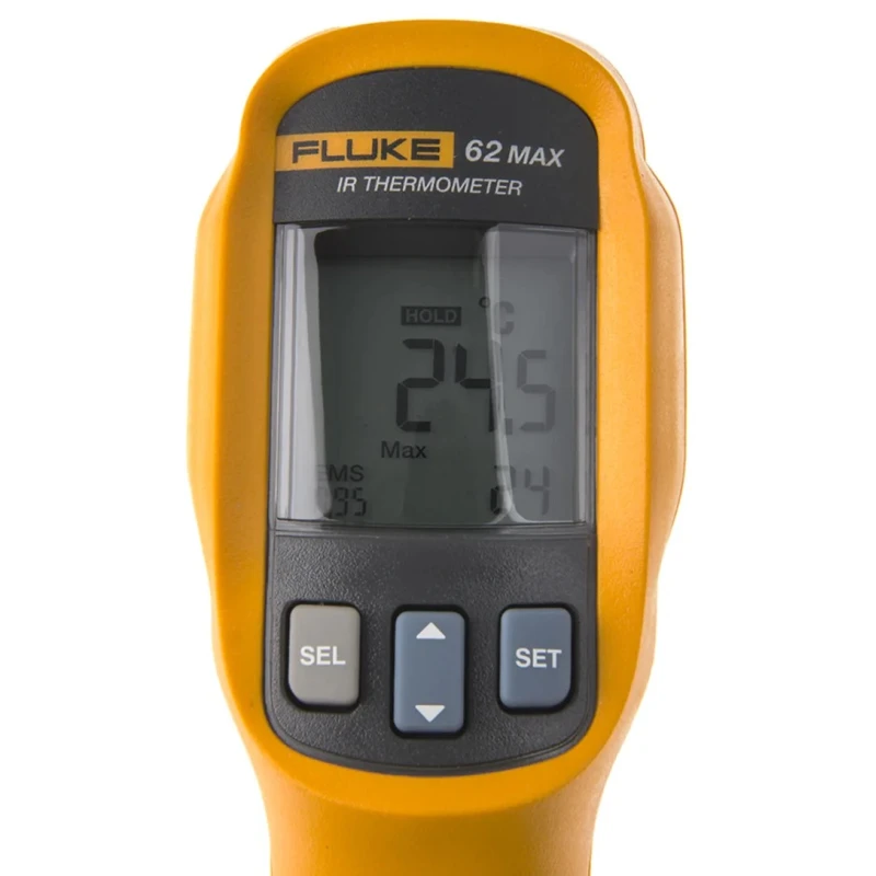 Fluke Infrared Thermometer, -30 °C to +500 °C, ±1.5 °C Accuracy, Adjustable Emissivity, 10:1 D:S Ratio, Battery FLUKE-62 MAX