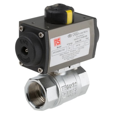 RS PRO Ball Type Pneumatic Actuated Valve, 40 Bar, BSP, Female 1 to 1/4 in 760-5582