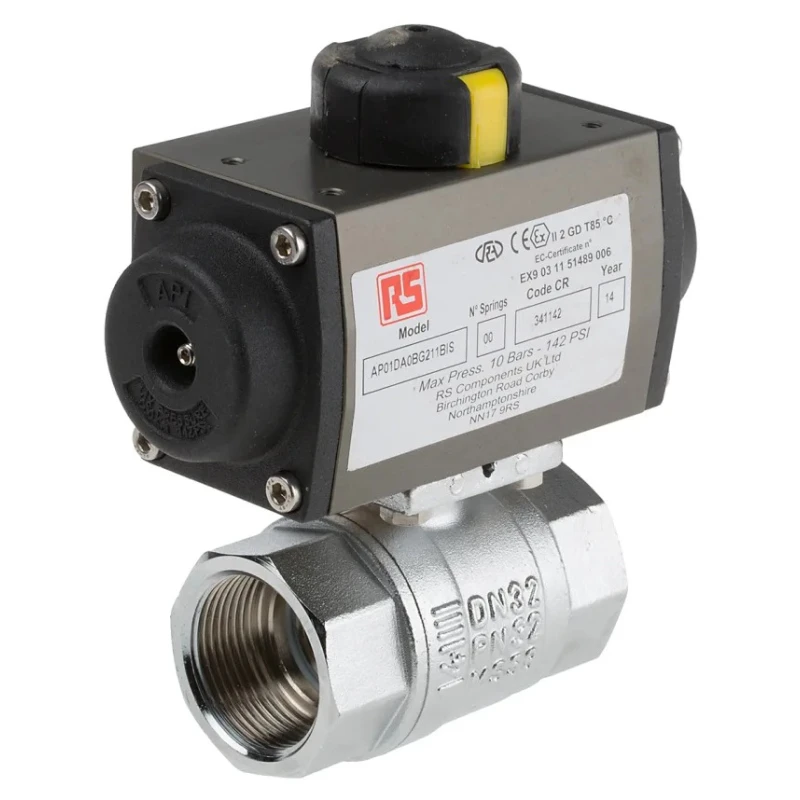 RS PRO Ball Type Pneumatic Actuated Valve, 40 Bar, BSP, Female 1 to 1/4 in 760-5582