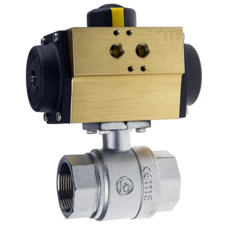 RS PRO Ball Type Pneumatic Actuated Valve, Threaded BSP Female 1 to 1/2 in, 40 bar Maximum Operating Pressure 760-5586
