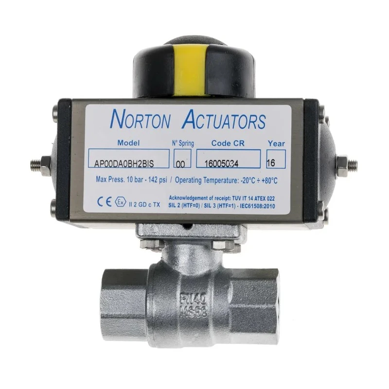 RS PRO Ball type Pneumatic Actuated Valve, 40 bar, BSP, Female Threaded 1/4 in, Hot Pressed Brass, UK Origin 760-5564
