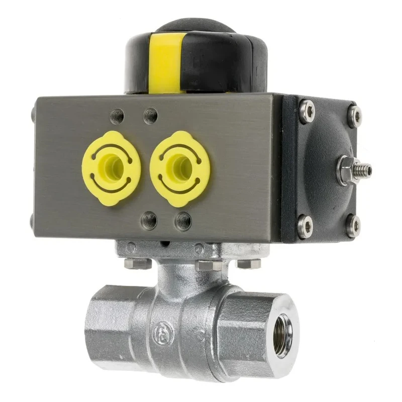 RS PRO Ball type Pneumatic Actuated Valve, 40 bar, BSP, Female Threaded 1/4 in, Hot Pressed Brass, UK Origin 760-5564