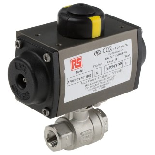 RS PRO Ball type Pneumatic Actuated Valve 1000 psi BSP Female 3/8 in 760-5652