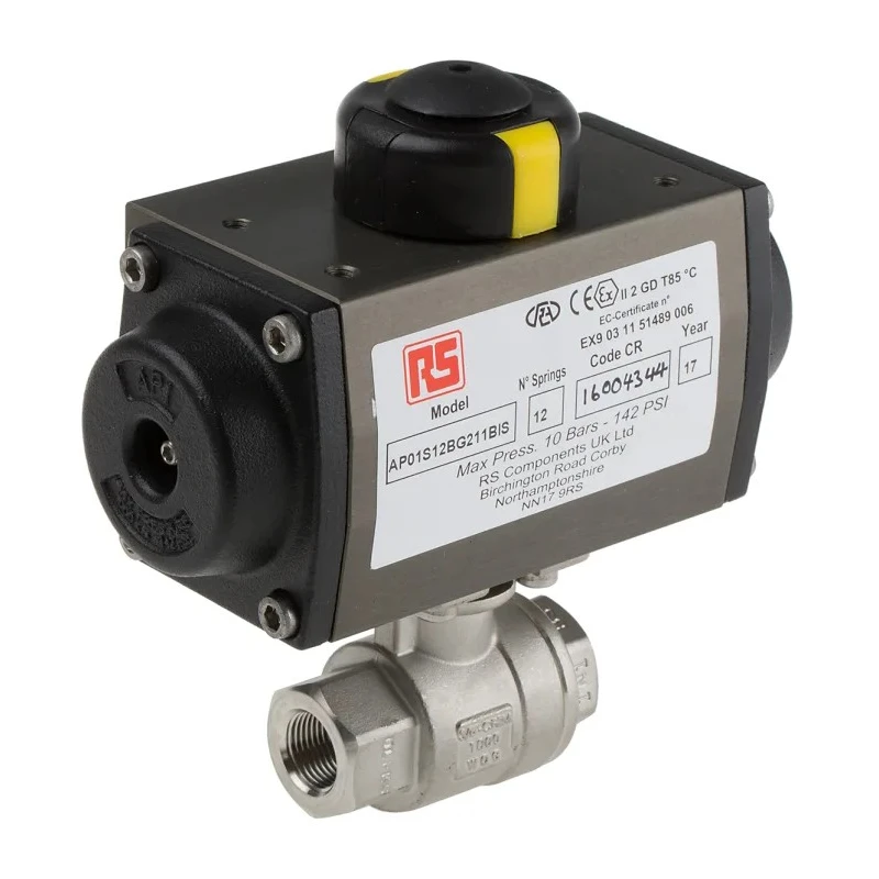 RS PRO Ball type Pneumatic Actuated Valve 1000 psi BSP Female 3/8 in 760-5652