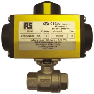 RS PRO Ball Type Pneumatic Actuated Valve 2 in BSP Female Threaded Connections 1000 psi 760-5674