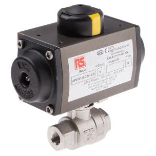 RS PRO Ball Type Pneumatic Actuated Valve 1000 psi BSP Female Threaded 1/4 in 760-5643