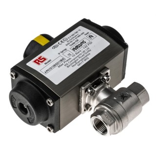 RS PRO Ball Type Pneumatic Actuated Valve, BSP Female Threaded 1/2 in, 142 psi Maximum Pressure 316 Stainless Steel 760-5655