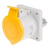 Scame Industrial Socket, Panel Mount, 32A, 130V, IP44 Yellow, 2P+PE, Optima Series, Model IP44