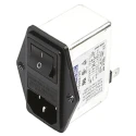 Deltron 250 V ac, 250 V dc 6A Panel Mount IEC Filter Male 2 Pole Tab RIP0642H2