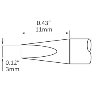 Metcal Soldering Iron Tip SCP-CH30 3 mm Chisel Tip 11 mm Length for MFR-H1-SC2 SCP-CH30