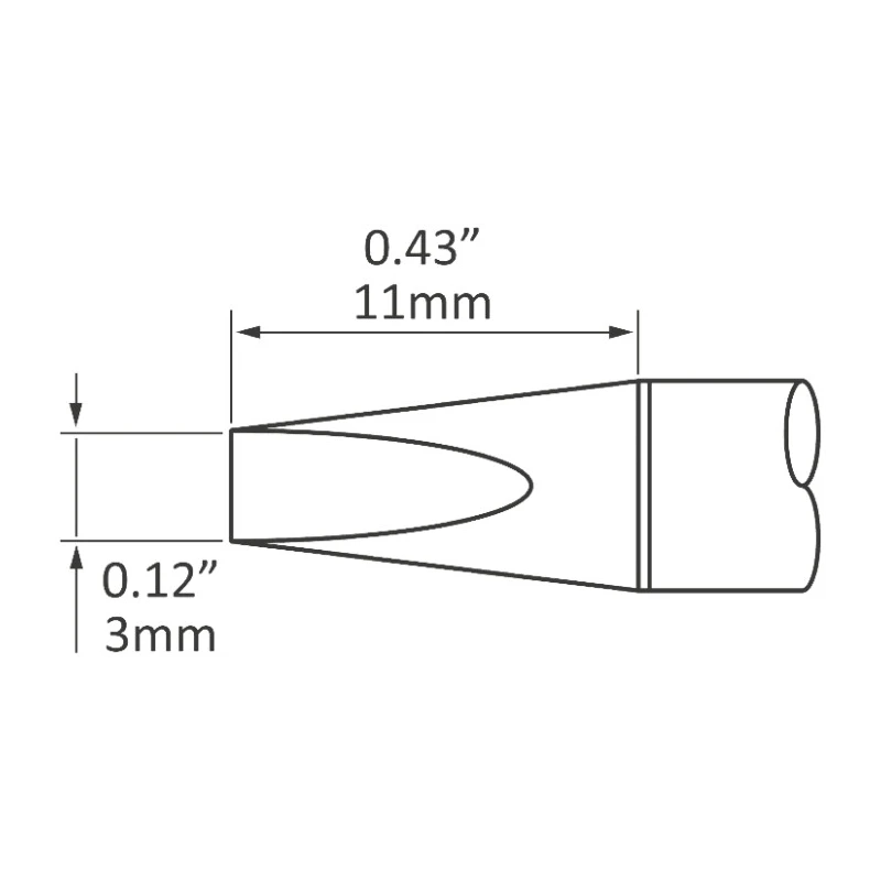 Metcal Soldering Iron Tip SCP-CH30 3 mm Chisel Tip 11 mm Length for MFR-H1-SC2 SCP-CH30