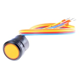 EAO Illuminated Push Button Switch Momentary Panel Mount 22.5 mm Cutout SPST Yellow LED IP67 42V dc 42V ac K84-603.4709S