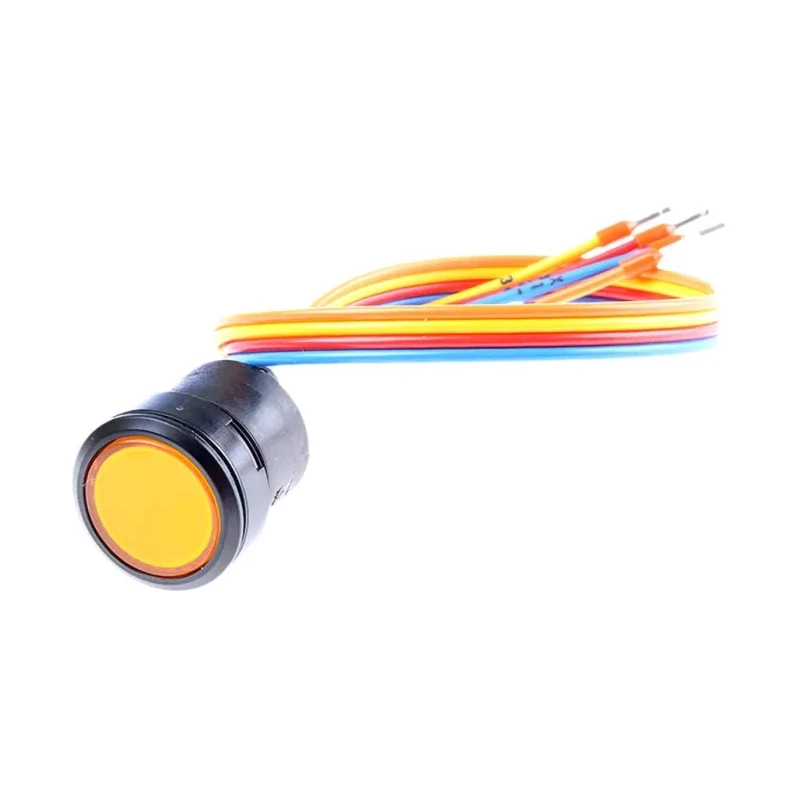 EAO Illuminated Push Button Switch Momentary Panel Mount 22.5 mm Cutout SPST Yellow LED IP67 42V dc 42V ac K84-603.4709S