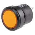 EAO 84 Series Illuminated Momentary Push Button Switch, Panel Mount, 22.5 mm Cutout, SPST, Yellow LED, IP67 K84-603.4609