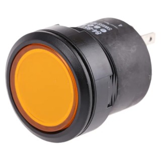 EAO 84 Series Illuminated Momentary Push Button Switch, Panel Mount, 22.5 mm Cutout, SPST, Yellow LED, IP67 K84-603.4609