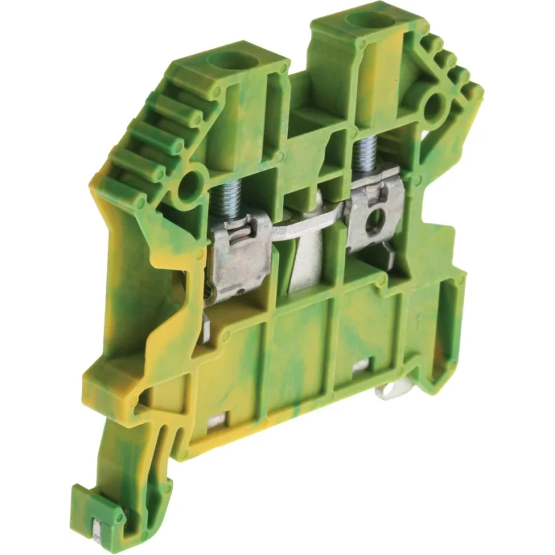 RS PRO Earth Terminal Block Yellow Green 4mm² 1-Level Screw Termination 762-2537