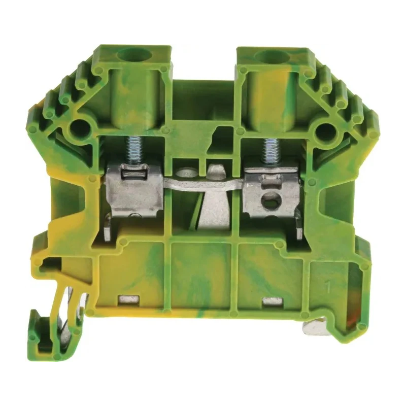 RS PRO Earth Terminal Block Yellow Green 4mm² 1-Level Screw Termination 762-2537