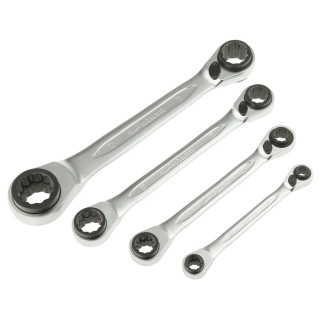 Bahco 4-Piece Ratchet Spanner Set S4RM/4T Metric Sizes 8-27 mm Taiwan S4RM/4T