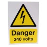RS PRO Electrical Hazard Warning Sign Vinyl 210mm x 148mm Danger 240 Volts English 763-1544