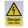 RS PRO Hazard Warning Sign Electrical Danger 440 Volts, French English Text, Polypropylene Rigid Plastic 763-1557